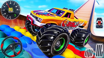 Monster Truck mega ramp | All Level Gameplay Android, iOS - NEW APK BIG UPD...