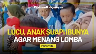 Ngakak! Video Aksi Lucu Anak Suapi Ibunya agar Menang Lomba 17-an Viral di TikTok