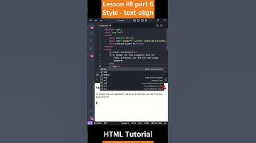 HTML Tutorial - Lesson 8: Style attribute - Text align Part 6 #shorts #html #html5tutorial