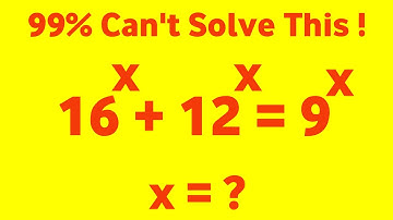|| 16^x + 12^x = 9^x , Find x=? || Can You Solve This Nice Exponential Equation? | #bdlogic