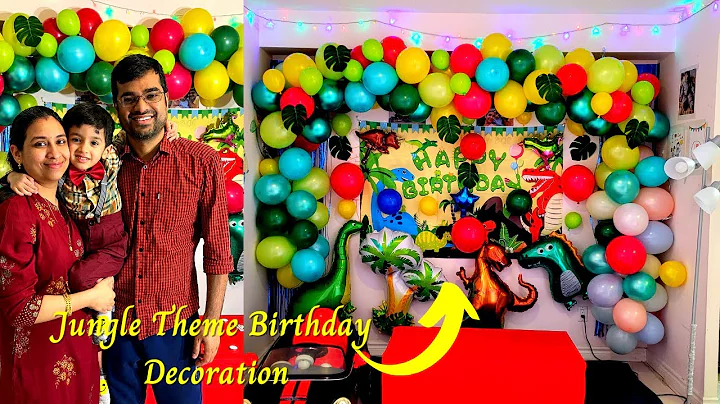 Jungle Theme Birthday Decoration | Balloon garland tutorial | Balloon Arch Tutorial with strip