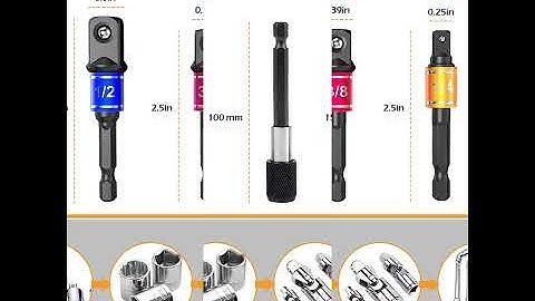 Flexible Drill Extension Hex Shank Drill Nut Set, Socket Adapter Set