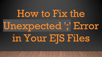 How to Fix the Unexpected 