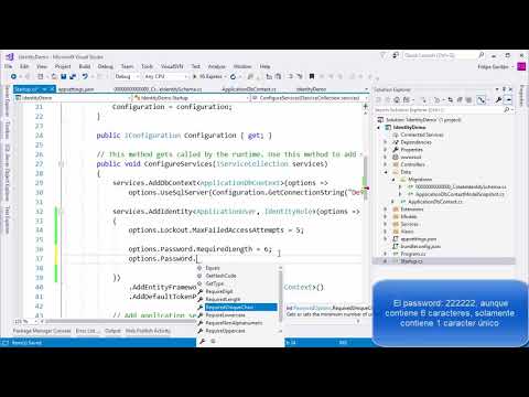 26-  Configurando Identity (passwords, usuarios, logins) | Programando en ASP.NET Core 2