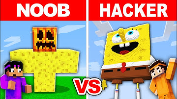 NOOB vs HACKER: I Cheated In a SPONGEBOB Build Challenge...