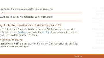 So verwenden Sie C#  ganz einfach zur Zeichenkettenmanipulation: Suchen und Ersetzen von Tags mit A