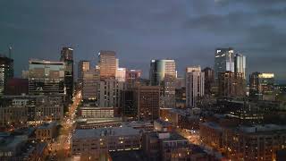 Drone Footage - Denver Skyline at Sunset