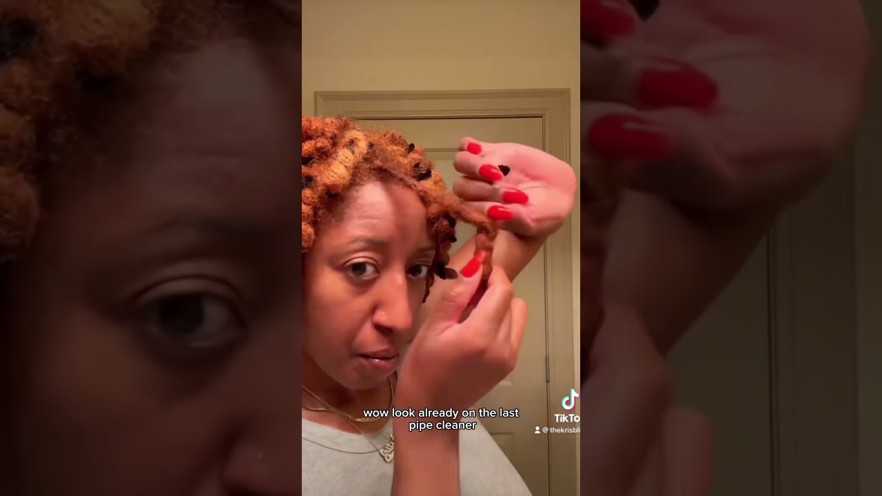 Pipe cleaner curls on thick locs. This style evolves as the curls drop! #locs #ginger #copper