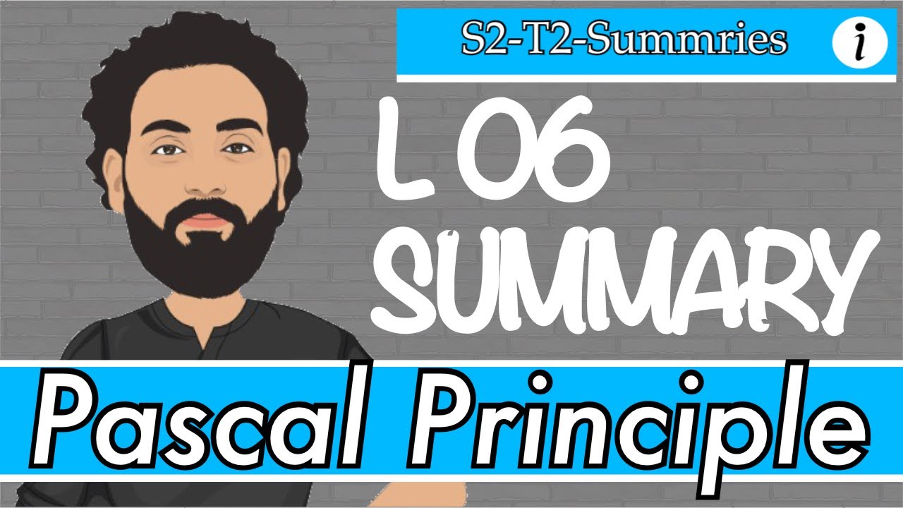 الدرس فى كلمتين | تانيه ثانوى فيزياء لغات  (L06: Pascal Principle)