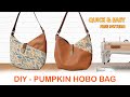 DIY Pumpkin Hobo Bag - How to make simple shoulder bag - Tutorial cara membuat tas jinjing handmade
