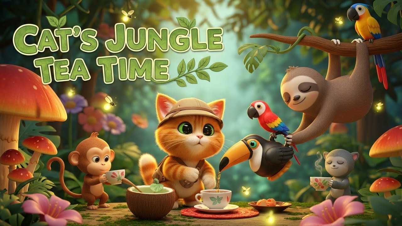 Cat’s Jungle Tea Time | Nursery Rhymes for Kids | Baby Songs and Jungle Adventure Song