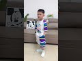 This rainbow striped outfit is so sunny and stylish! The cartoon pattern is adorable, and the whole