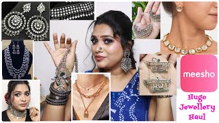 Huge Meesho jewelry haul under Rs.500 | Oxidised jewellery| Kundan Jewllery| Meesho haul