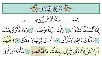 سورة الانشقاق آية (6-9)
