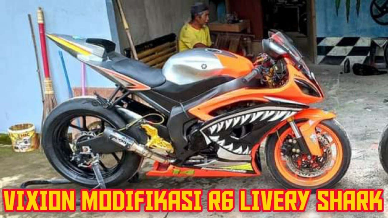 VIXION MODIFIKASI YAMAHA R6 LIVERY YELLOW SHARK YouTube