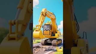 🍌 Banana Excavator Adventure | Fun Cartoon for Kids #kidsshorts #excavatorforkids