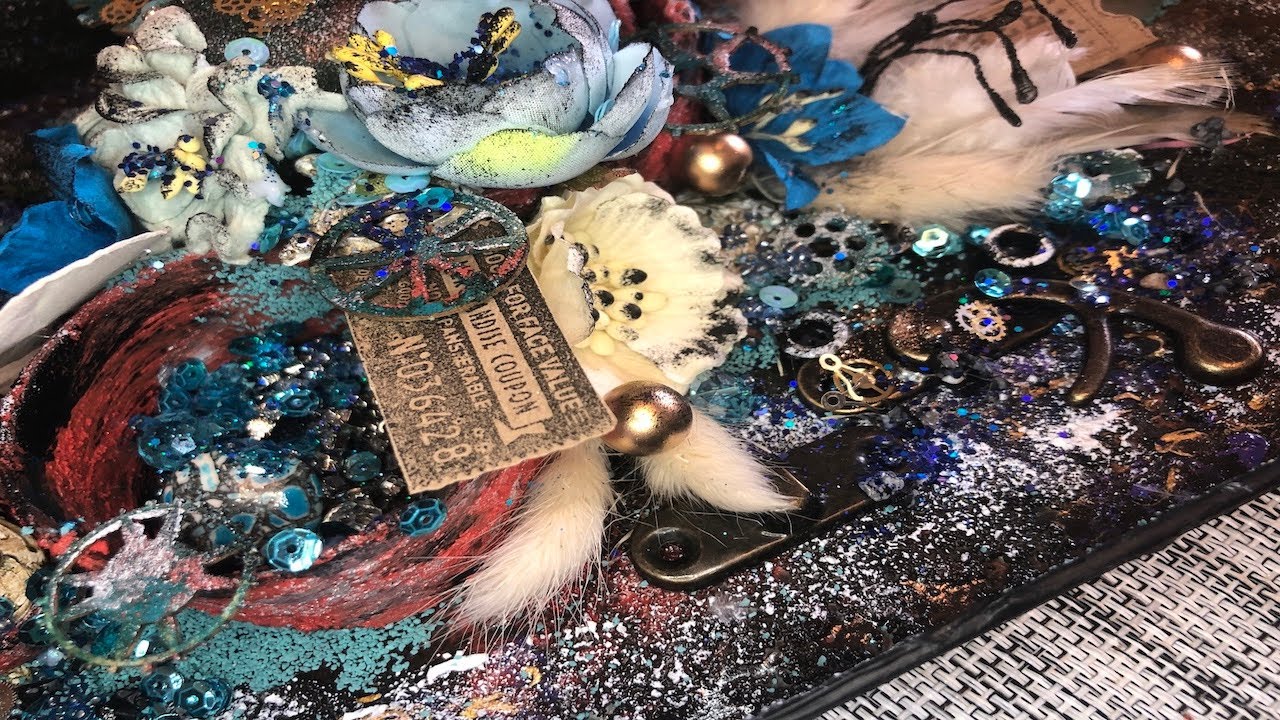 Step by step mixed media box "Jar in a box" by scrapnelli/ Миксмедиа- создание панно