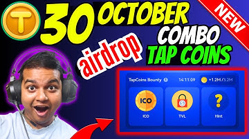 Tap Coin Daily Bounty 30 October - Tap Coin Bot Daily Combo || Tap Coin Lucky Code Today - Tapcoin