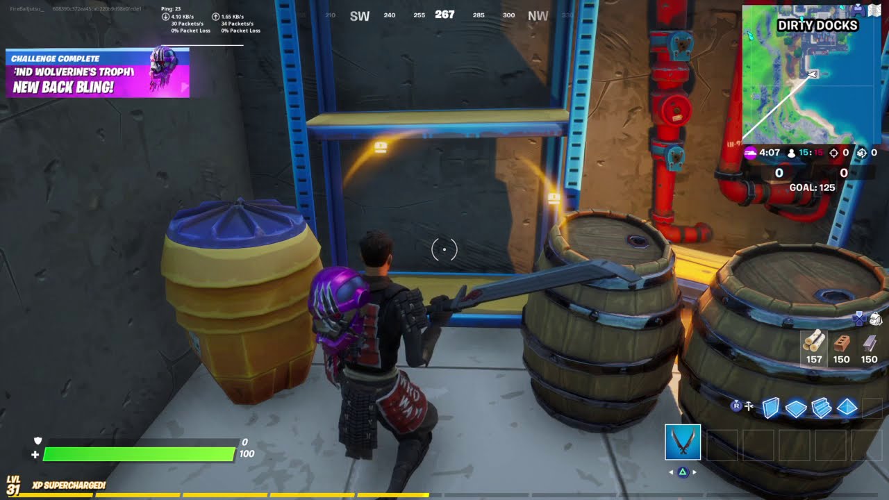 Find Wolverine's Trophy in Dirty Docks Location Fortnite Battle