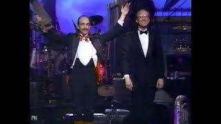 A Beatles Songbook (1993)
Dr. John, Los Lobos, Kathy Mattea, Nils Lofgren, Buddy Guy, The Bobs; Professor Hokum W. Jeebs, Peggy Cosgrave (Meter Maid), Lou Magor, piano accompanist to Prof. Jeebs.
Co-production of Kentucky Center For the Arts, Thirteen/WNET; Executive producer David Horn; Director of concert segments: Clark Santee; opening created by Dale Heslip; Lighting design: Simon Miles; Production design Dale Heslip Music producer Richard Van Kleeck; assistant director Linda Mendoza; Associate producers, Tracy Cooke, Susan Watkins; assistant art director; Alice Baldwin; online editor: Mike Cash; audio remix: Bill Mengel; Production manager Joe Massey; Production stage manager Justin Reiter; technical director Mike Heaton; Vari Lites Operator Harry Sangmeister; Head audio engineer, Bill Mengel; audio technician Phil Gauzell, head stage audio Will Richards; Master electrician: Terry Schwartz; scenic technical director Kent Newbold; camera operators: Eli Clarke, Matt Coale, Esther Reed, Steve Ritchie, Vince Spoelker, Lynn Todd; crane camera Marc Hunter; dolly operator Dan Cunningham; Grips: Jenny Burton, Bob Spalding, Janet Whittaker. video engineers: Randy Burns, Mickey Carruthers; Video technicians Steve Will, David Wright; Switcher: H. Russell Farmer; Monitor engineer: Jeff Hatfield; Head stage carpenter Danny Wills; Props: Bob Genet, Charles Norton; carpenters Alan Luther, Mark McGraw, David Ryan; Electricians: Mark Ferree, Paul Morris; deck audio: Terry Hennessey, David McAllister; fly men: Jesse Cravens, Coleman Riggs; Make Up: Jo Motsinger, Tamara Lee; program coordinator: Allison Ferree; transportation captain: Aaron “Wagon Master” Graham; transportation liaison: Charles “Mule Skinner” Mackey (and many more) A Beatles Songbook (1993)