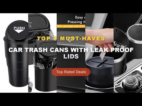 Cheap & Best Car Trash Cans With Leak Proof Lids Unboxing & Review - Compact Leakproof Mini Car Tras