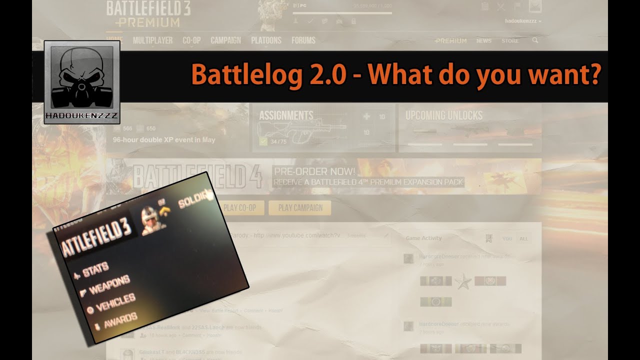 BF4 Battlelog 2.0 - What do you want? (BF3 Tank Superiority Gameplay)