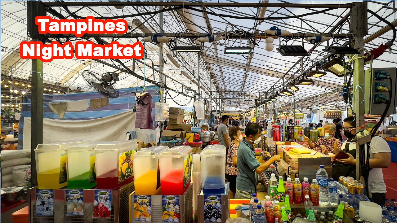 Tampines Central pasar malam, last day today. Full virtual tour - YouTube