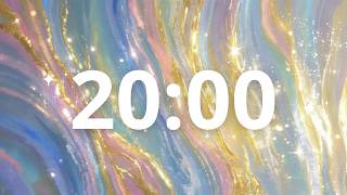 20 Minute Timer ✨ Pastel Waves & Sparkles | Dreamy Abstract Patterns (Silent)