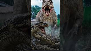 Big anaconda vs dinosaur T-Rex fight scene #dinosaur #jurassicworld #anaconda #shorts #youtubeshorts