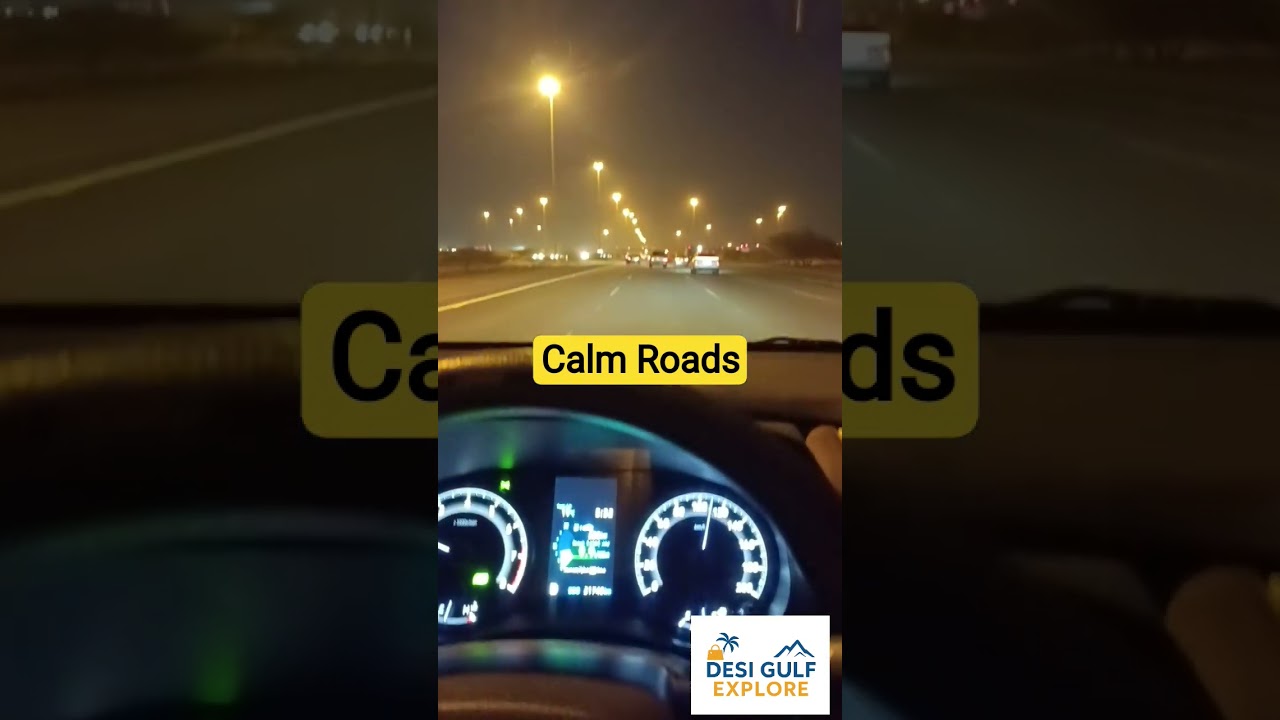 Kuwait night drive 🌃  So calm & peaceful!