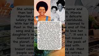 Minnie Riperton's Beautiful Goodbye to the World #truestory #inspiration #life #minnieriperton