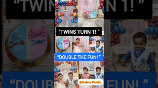 pink 🩷 blue 💙Twin Babies Turn 1❤️|Double The Fun! 👶👶🎉 Twin Babies 1st Birthday Celebration 🎂