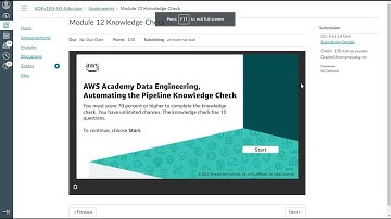 AWS Data Engineering Module 12 - Knowledge Check - Anand K