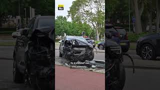 Auto Rijdt Lantaarnpaal Compleet Omver Op Wilhelminasingel, Verkeer Omgeleid