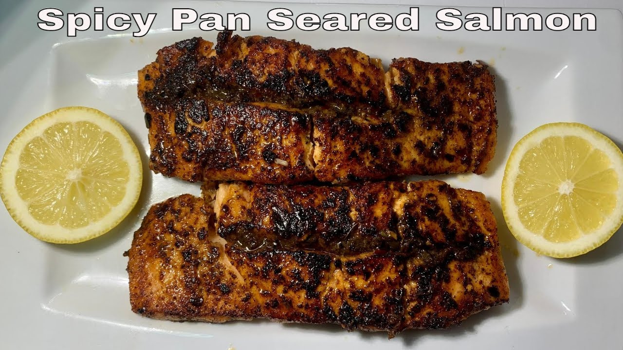 spicy pan seared salmon - YouTube