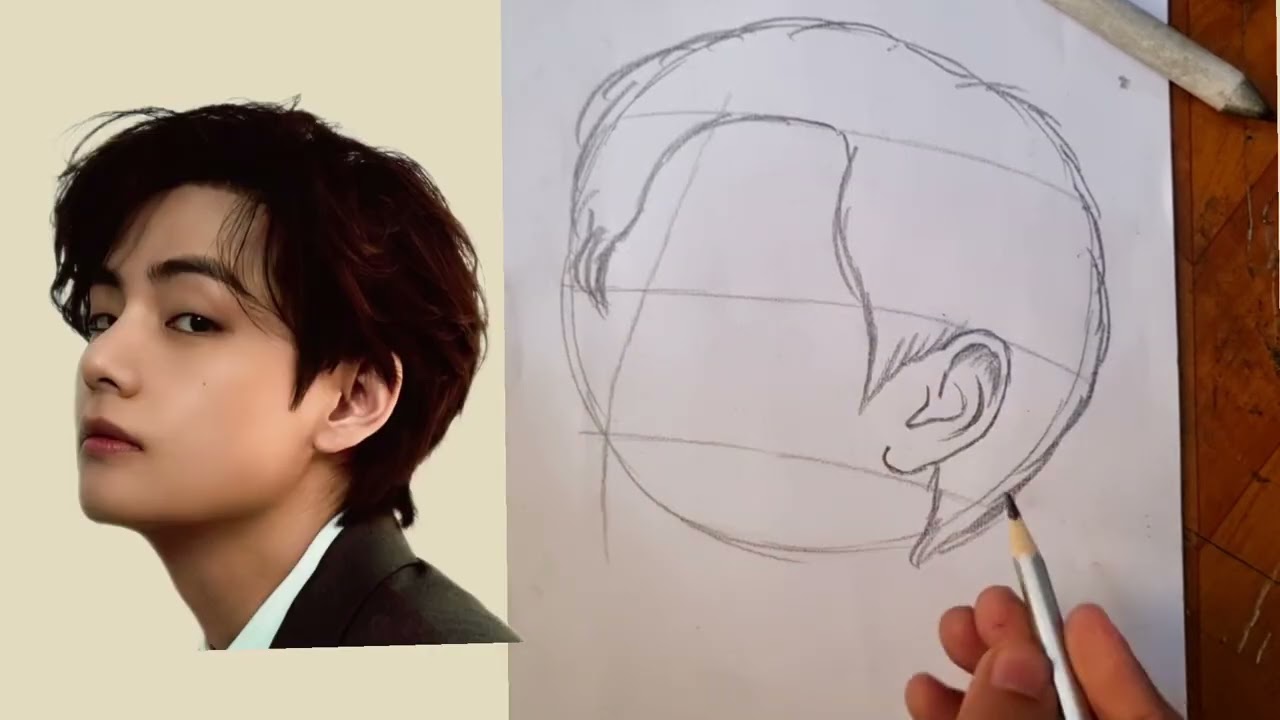 BTS Kim taehyung drawing | BTS V Kim taehyung drawing 💜