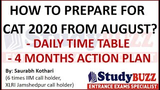 How to prepare for CAT 2020 from August? Daily time table, Important topics & detailed action plan