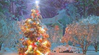 Slow Christmas Songs with Christmas tree during Soft Snow Blizzard to enjoy Winter with Family screenshot 2