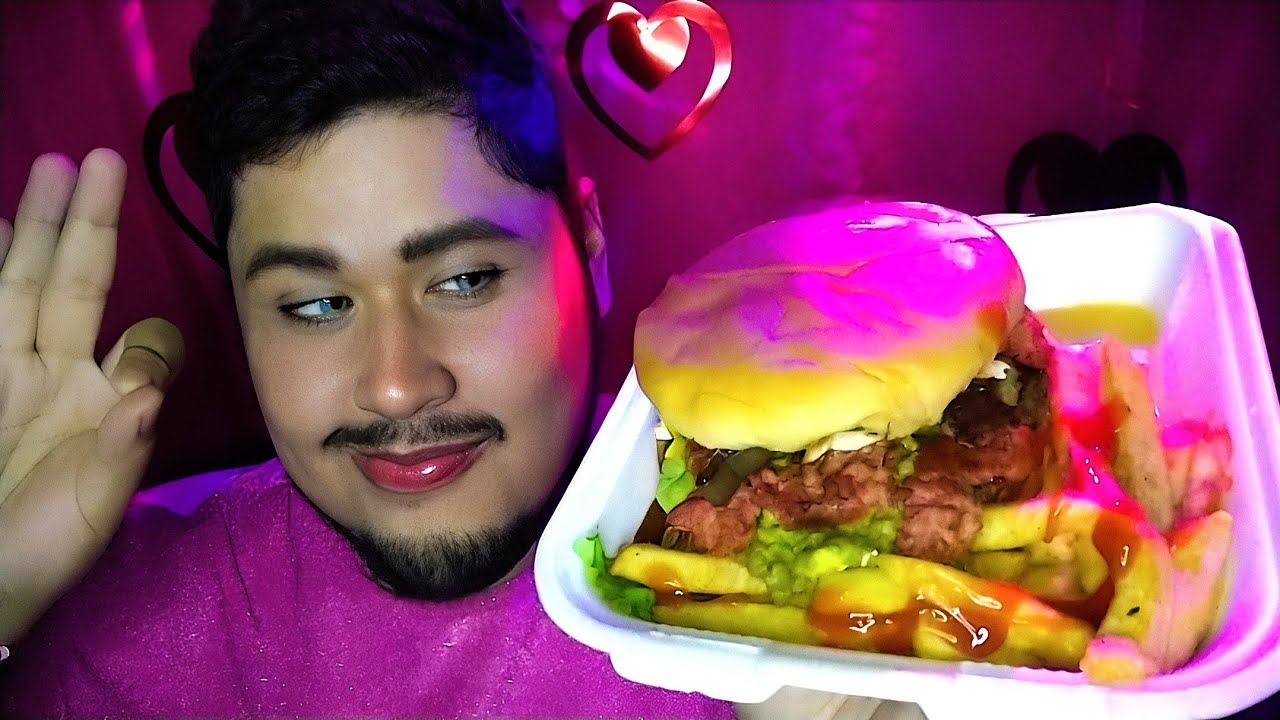 ASMR | Hamburguesa con Papas Fritas | Burguer with Fries | Chismecito, Susurros, Eating Sounds 먹방 