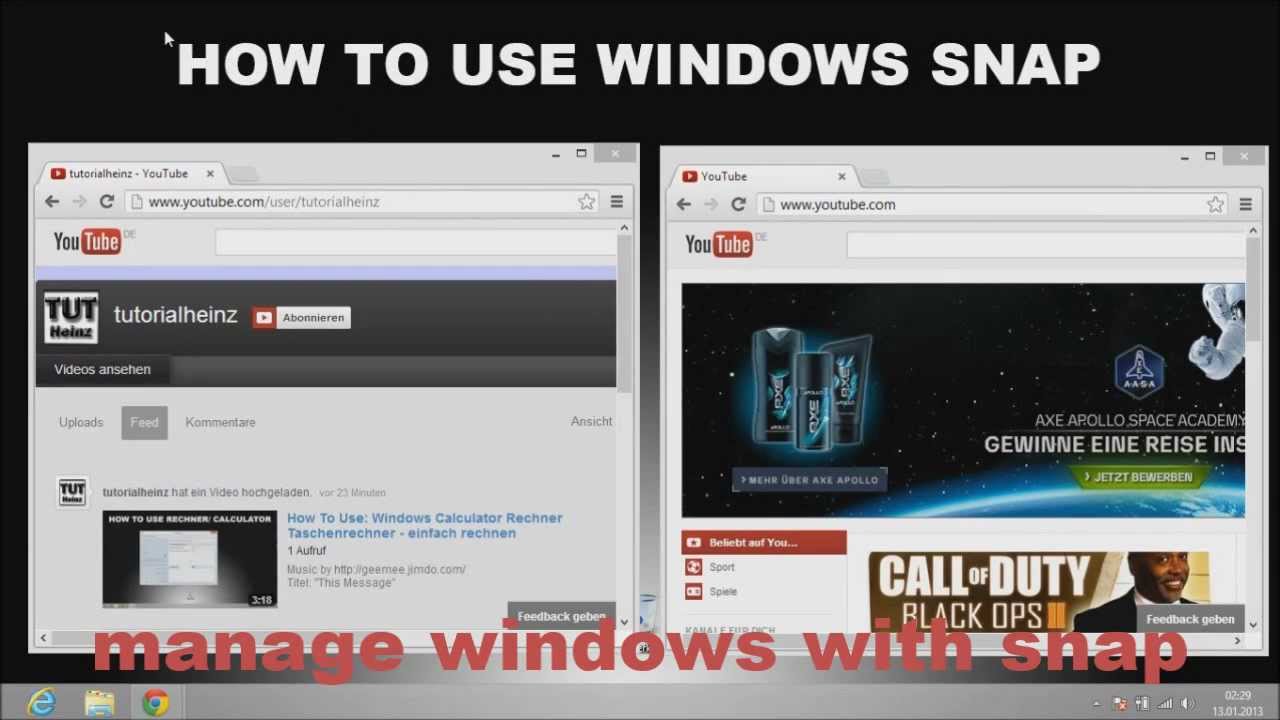 How To Use: Windows Snap - Fenster einfach anordnen - YouTube