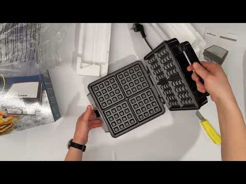 Електрична вафельниця побутова електровафельниця для дому бельгійських вафель багатофункціональна 1200 Вт, видео 1