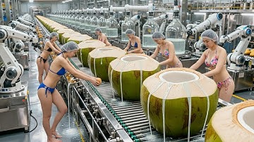 Inside a Modern Coconut Water Factory: From Green Nuts to Pure Hydration (Full Process)