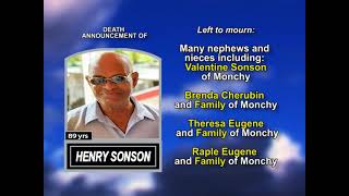 Henry Sonson ~ Long Obituary