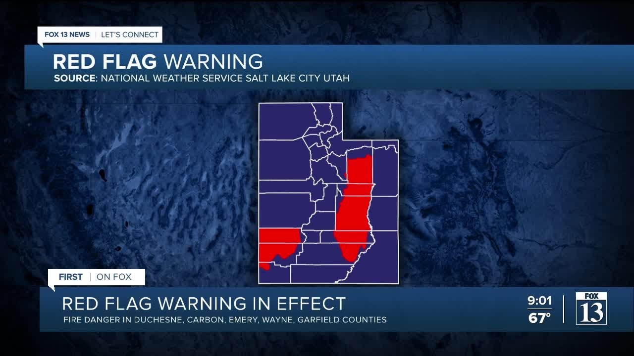 Parts of Utah under red flag warning for high fire danger - YouTube