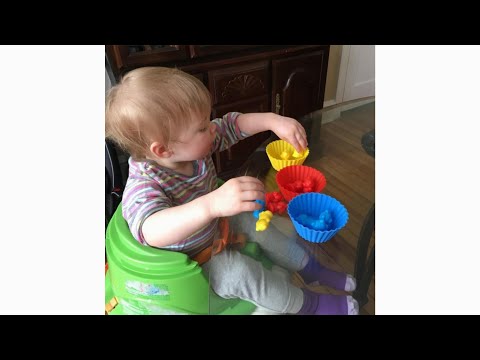 1 set Counting Bears With Stacking Cups - Montessori Rainbow Matching Game, Educational Color