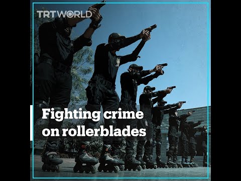 Pakistani police don rollerblades to stop street crimes