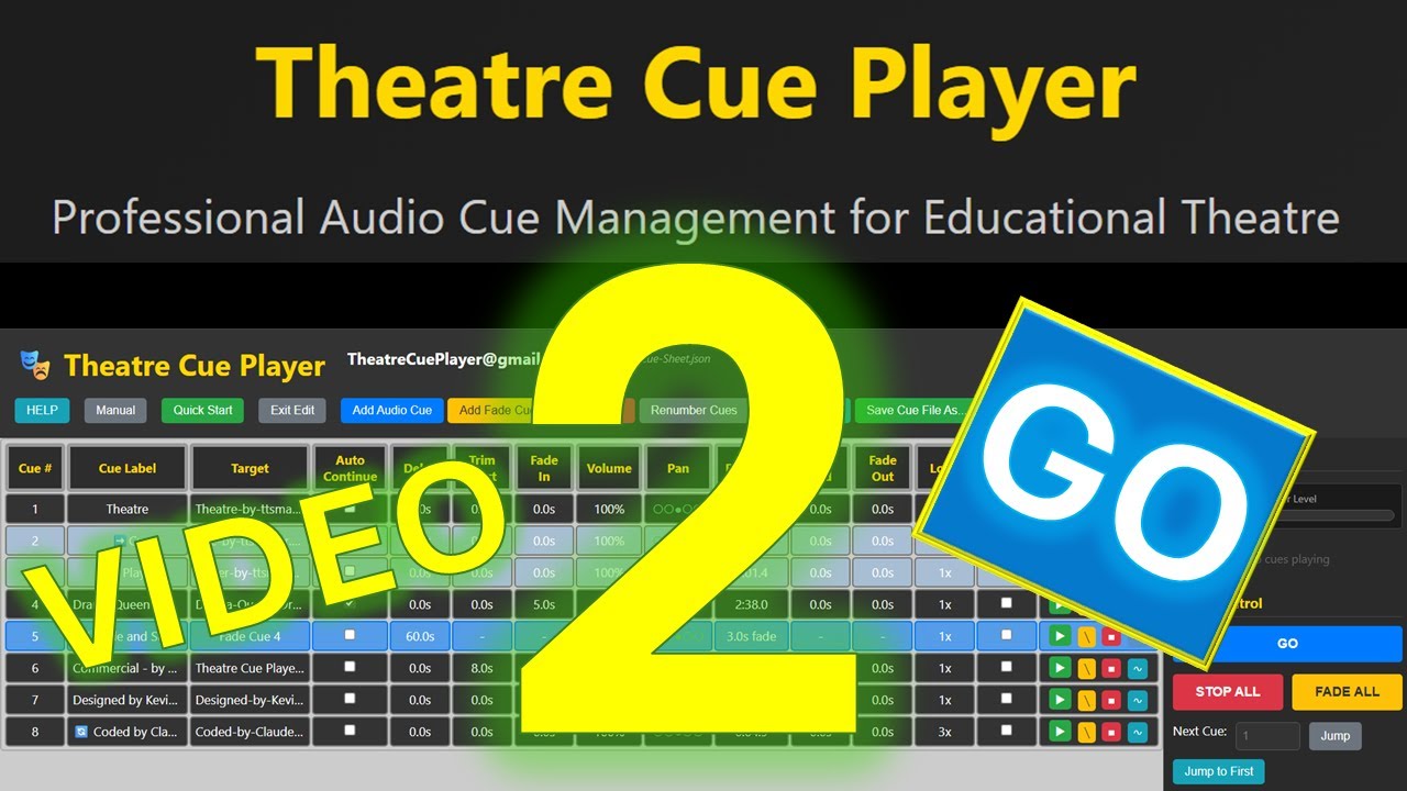 Theatre Cue Player #2: Building Cues & Timing