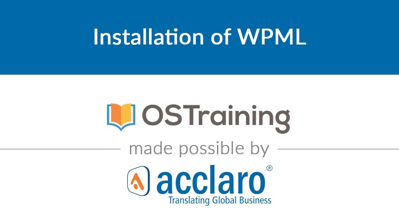 WordPress Multilingual Class, #6: Installation of WPML
