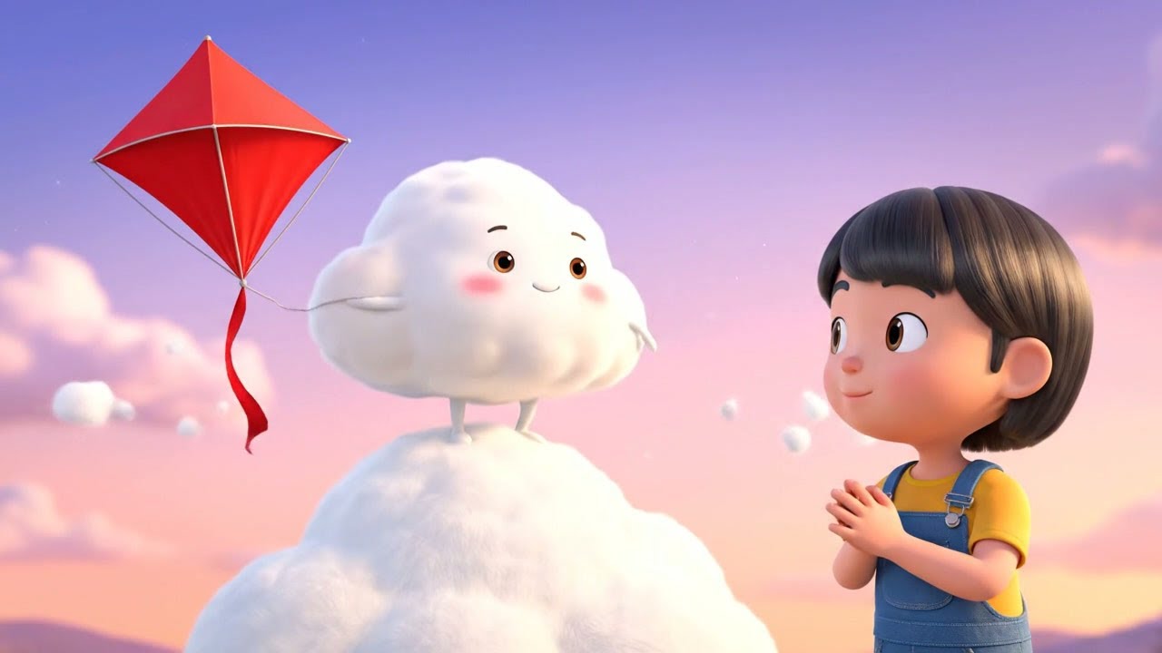 The Shy Cloud Rode on a Paper Kite | Nursery Rhymes for Kids & Baby Songs