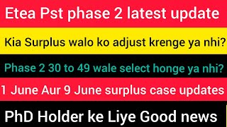 Kia Surplus wale Aur 30 to 49 wale adjust Honge ya nhi?| Surplus case update|Etea latest update Pst